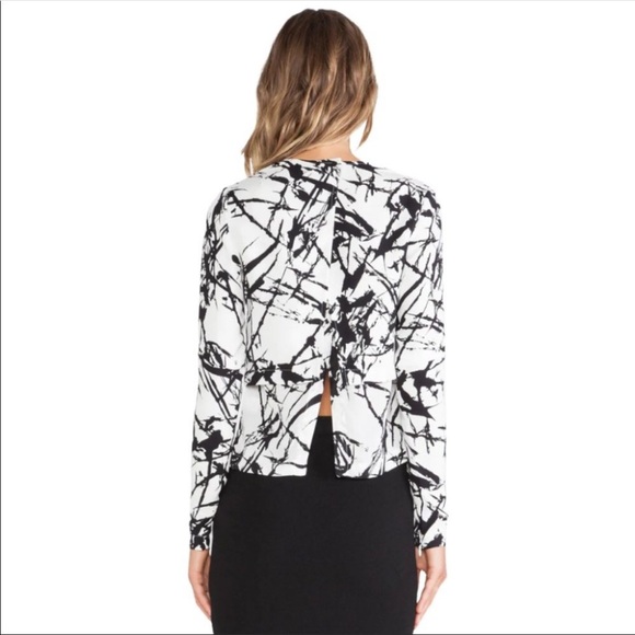 A.L.C. Presley Brushstroke Open Back Silk Top - Picture 12 of 13